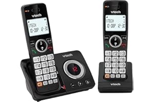 VTech EA5051 DECT Cordless Phone with Answering Machine,Nuisance Call Blocker, Volume Booster, Easy-to-Read Backlit Display, 18 Hours Talk-time, Handsfree Speakerphone, 2-Handset