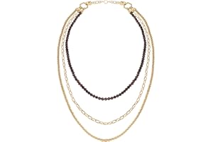 Breil - Collana da Donna Collezione KALEIDO - Gioielli Donna - Collana Donna Multigiro con Catene di Diverso Stile con Pietre, Allungabile -74 cm