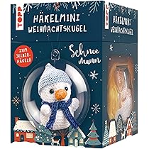 Fil Boule De Noel TOPP Crochet Mini Boule De Noël Kit De Crochet Lutin : Instructions, Fil (100% Coton) En 5 Couleurs, Crochet (1,5 Mm), Boule En Plastique (7 Cm Boule De