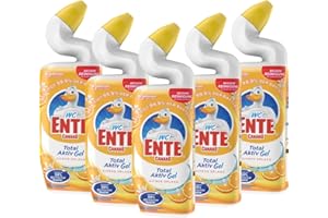 ‎WC-ENTE WC-Ente Total Aktiv Gel, Flüssiger WC Reiniger antibakteriell, Toilettenreiniger, Citrus, 5er Pack (5 x 750 ml)