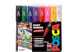 Posca 153544382 - Pack de 8 rotuladores de pintura al agua, multicolor