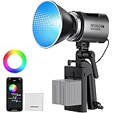 NEEWER MS60C RGBWW LED Video Light 2.4G/APP Control, 65W Mini RGB COB Continuous Output Lighting, 2700K-6500K 8300lux/1m CRI9