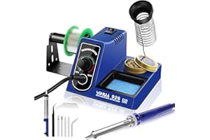 NAHKZNY Station de Soudage Électrique Station de Souder Antistatique 60W Station Fer à Souder Chauffage Externe Température Constante Réglable 200-500°C avec Accessoires pour Laboratoire