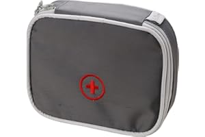 TENGEE Torba na lekarstwa, szara apteczka podróżna, apteczka podróżna, torba pierwszej pomocy, pusta torba na lekarstwa, do domu, samochodu, na kemping, polowanie, podróż, na łono naturę i sport