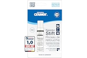 Cramer 15080 Lakier Lakier Sanitarny do Naprawy Mniejszych Uszkodzeń Wanien, Brodzików, Umywalek i Płytek w Sztyfcie, Biały Alpejski (Biały Sanitarny), 12 ml