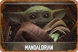 Cimily Star Wars The Mandalorian Étain rétro Signe Vintage Affiche Plaque Murale décor pour Bar café Jardin Chambre Bureau hôtel 20X30 cm