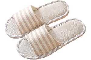 AioTio Cómodo Ocasional Del Deslizador Del Lino Del Algodón De Las Mujeres Y De Los Hombres Uso en Interiores