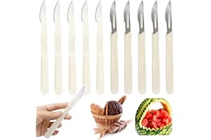 Qaestuan 10 Pcs Coltello Pane, con Custodia Protettiva, Lama per Pane, Set Coltelli Pane, Coltello per Impasto, Coltello da Pane Professionale, per DIY Lmpasto, Intagliare Modelli di Pane Crudo