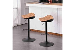 Kidol & Shellder Sgabelli da Bar Set di 2 Sgabelli da Cucina Moderni Girevoli Eregolabili in Altezza a 360° Sgabelli da Cucina Idraulici Senza Braccioli in Legno…
