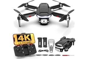 4K Drone with Camera for Adults, Wipkviey B15 Foldable Professional RC Quadcopter for Beginners with Brushless Motor, 36 Mins Long Flight(w/2 Batteries), Optical Flow