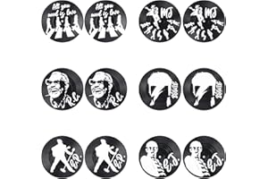 Kinsinder 12 pezzi Sottobicchieri Retrò in Vinile, Retro Vinyl Record CD Sottobicchieri Rotondi Sottobicchieri per Caffè Il Freddo Bevande Calde per Bar, Casa, Feste, Ufficio