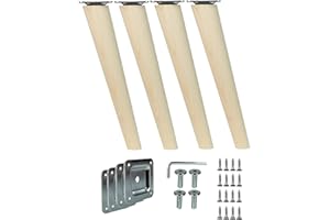 EMOEBELBESCHLAEGE Prima Online 4X Holzfüße Möbelfüße Sofafüße Buche Holzbeine schräg Länge 25cm Buche Holz Oberfläche sauber (Schräg [25 cm]) prima-online_de