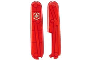 Victorinox Plus Scales - Translucent Red with Pen Slot for 91mm Swiss Army Knife Handles