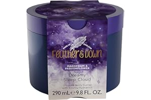 Feather & Down Magnesium and Passionflower Dreamy Sleep Cloud (290ml) - Whipped Body Butter Infused with Magnesium and Passionflower Extract, Calms for Anxiety & Stress, Relaxation Aromatherapy