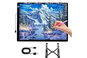 iVAOOZE Mesa de Luz A3,42 × 32 cm,mesa de luz para dibujo con soporte y clips,cuadro de luz muy brillante, brillo ajustable,mesa de luz niños para Animación,Dibujo,Diseño,Bosquejo,Diamond Painting