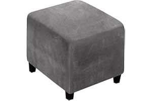 JORTUIO Ottomane Schonbezug Hockerbezug 40x40/50x50/60x60 Hocker Husse für Fußhocker Quadratisch, Stretch Bezug Ottomane Abdeckung Überzug Hocker Protector Waschbar Hockerabdeckung ( Color : #19 , Size : 50x5