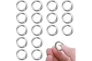 LUSOFIE 16 Pezzi Moschettone Tondo Molla in Metallo Argentato O Ring Portachiavi in Lega Accessori Portachiavi per Portachiavi Fai da te 2 cm