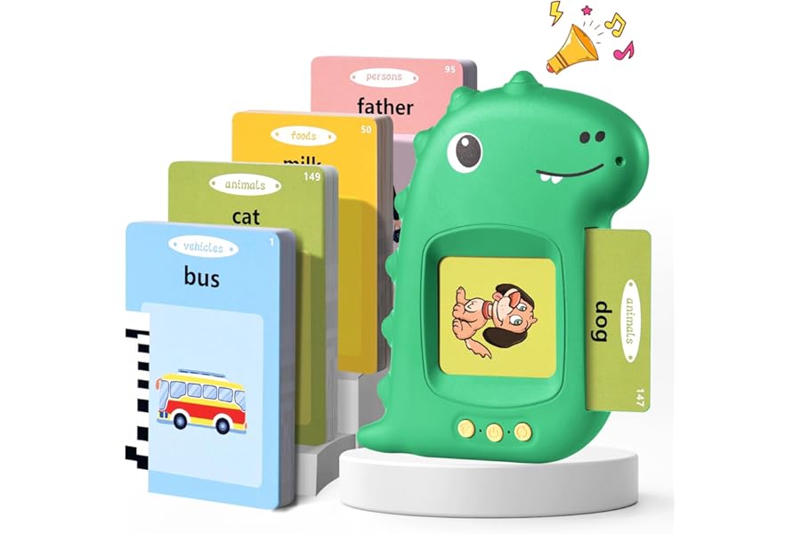 Talking Flash Cards for Toddler Toys for 2 3 4 5 6 Year Old Baby Boys Preschool Learning Resources Sensory Toys for Autism Educational Montessori Toy with 224 Words Interactive Gifts For Kids Age 2-6