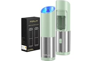 FORLIM Gravity Elektrisches Salz- und Pfeffermühlen Set, Automatische Pfeffermühle mit (Minzgrün）