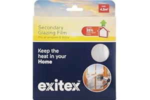 EXITEX Insulating Film for Windows, Transparent Glazing Film 4.5m2 (3m x 1.5m)