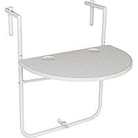 Nexos Balkonhängetisch Balkontisch Wandklapptisch Hängetisch stabil klappbar 59,5 x 40 cm Farbe wählbar (Weiß)