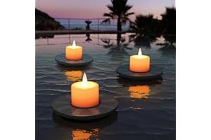 MALUX Lot de 3 bougies solaires flottantes pour piscine - Étanche IP66 - Pour piscine, étang, événement, fête