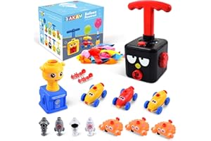 BAKAM Power Balloon Car Toy for Kids, Balloon Launcher Car Toys Set for Kids Science Toy, Inflatable STEM Balloon Pump Cars Racer Kit for Boys Girls (Black Bird)