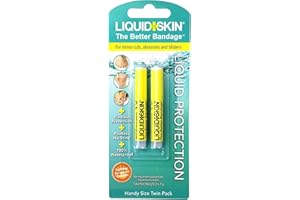 Liquid Skin Liquid Plaster - Waterproof Liquid Bandage for Small Cuts, Wounds, Cracked Skin - Promotes Faster Natural Healing - No Sting, Non-Burning, Safe for Kids Formula - Pack of 2 x 1g Pipettes