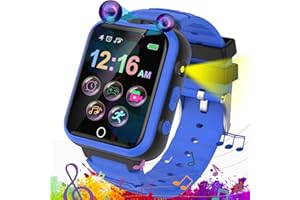 YEDASAH Smartwatch Kinder 24 Spiele Zwei Kameras Musik Player Mehrere Alarme Touchscreen Taschenrechner Kalender Stoppuhr Schrittzähler Funktion Spielzeug Geschenk für Mädchen Jungen (blau)
