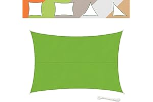 casa pura Żagiel przeciwsłoneczny 5 x 7 m, jasnozielony – w zestawie materiał mocujący – prostokąt – odporna na rozerwanie tkanina poliestrowa – impregnowany wodoodporny –