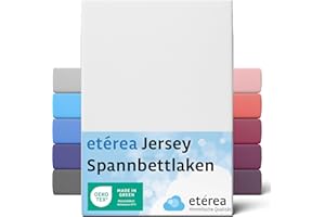 ‎ETÉREA HIMMLISCHE QUALITÄT etérea Jersey Spannbettlaken 80x160cm - 80x180cm Weiss bis 20 cm Höhe - 100% Baumwolle Spannbetttuch Oekotex - Bed Sheets Leintuch Bettbezug - Kinder Bettlaken 80x160 cm - 80x180 cm - White