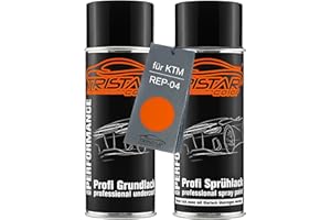 TRISTARcolor Pintura para motos Set de botes de spray para KTM REP-04 Orange Fondo pintura base aerosol 400 ml