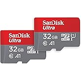 SanDisk Ultra 32 GB microSDHC Memory Card + SD Adapter with A1 App Performance Up to 120 MB/s, Class 10, U1 (Twin Pack)