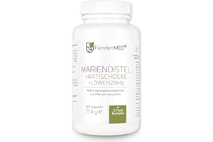 ‎FÜRSTENMED FürstenMED® Mariendistel Kapseln Hochdosiert mit Artischockenextrakt - Mariendistel Artischocke Löwenzahn und Cholin - Leber Komplex Hochdosiert mit 80% Silymarin 120 Kapseln Laborgeprüft