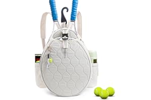 VIGEGARI Quilted Tennis Bag for Women – Tennis Backpack & Crossbody Sling | Holds 2 Rackets or 3 Pickleball Paddles | Lightweight Badminton Racket Bag, Tennis Tote & Sports Backpack