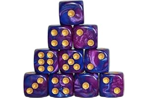 StarMall 10-Pack 16mm D6 Polyhedral Dice Set 6-sided Acrylic Die for RPG MTG DND Dice Table Board Games (Blue-Purple)