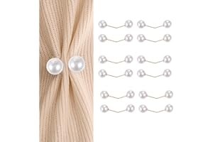 WORAHROE 12 Stück Doppel Faux Perlen Brosche Damen Kragen Clip Pullover Schal Cardigan Broschen Clips für Kleidung, Künstliche Perlen Dekoration Bekleidungszubehör für Kleid Enger Machen Kostüm Hemd Zubehör