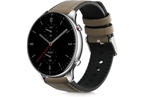 kwmobile pasek kompatybilny z Huami Amazfit GTR (47 mm) / GTR 2 - zapasowy pasek skórzany czarny