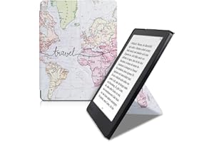 kwmobile Coque liseuse Compatible avec Kobo Aura H2O Edition 2 - Coque étui de Protection à Rabat en Simili Cuir - Noir-Multicolore