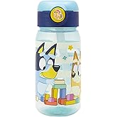 Stor Bluey Children's Water Bottle 510 ml with Straw and Anti-Drip Cap, Plastic for Children
