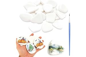 HUACOMMERCE Pack of 18 Flat Stones for Painting, Natural Pebbles 3-8 cm for DIY Art Projects, Creative Painting for Children and Adults, Ideal for Craft Ideas, Home Deco, Garden Decoration and Gifts