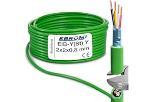 EBROM Cable de bus EIB-Y(St) Y 2 x 2 x 0,8, verde, 25 m, 50 m y 100 m