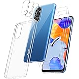 Guscase Hülle für Xiaomi Redmi Note 11 4G / Note 11S 4G, mit 3 Stück Schutzfolie und 3 Stück Kameraschutz, Dünn Transparente 