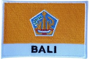 ELLU Bali Flag Patch Sew On Cloth Jacket Jeans Shirt Bag Embroidered Indonesia Badge
