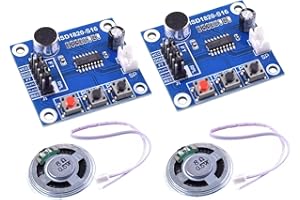 Hailege 2pcs ISD1820 Module d’enregistrement de son d’enregistrement vocal avec micophone + haut-parleur 0,5 W