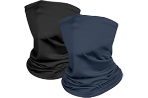 KIIWAH 2 Pezzi Scaldacollo Lungo per Uomo Donna, Multifunzione Scaldacollo Traspirante Elastico per Moto Bici Running Sciare Sport All'Aria Aperta