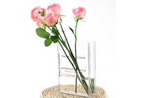 ASSRECT Przezroczysty wazon na kwiaty, akrylowy wazon na książki, unikalny wazon dla miłośników książek, wazon na kwiaty w kształcie książki, artystyczny i kulturowy aromat, akrylowy wazon do