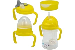 b.box Pakiet przejściowy od butelki do kubka – zawiera 4 pokrywki , wylewkę, słomkę, pokrywkę kubka treningowego), nie zawiera BPA, nadaje się do mycia w zmywarce, dla dzieci od 4 miesięcy