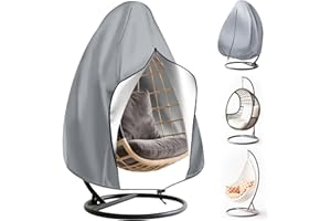MI CASA Hängesessel Abdeckung Wasserdicht Abdeckplane Abdeckung für Hängesessel mit Gestell Schutzhülle für Gartenschaukel, UV-beständig Schwerlast Hängekorb Schutzhaube Wetterschutzhülle - grau