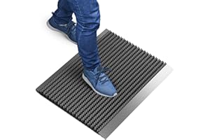 WEST & EAST Fußmatte außen alu mit Bürsten grau, Schmutzfangmatte 55 x 90 cm, Fußmatte Aussenbereich, Aluminium Türmatte außen, Fußabtreter außen, Schuhabstreifer Hauseingang, Bürstenmatte outdoor, Abtreter